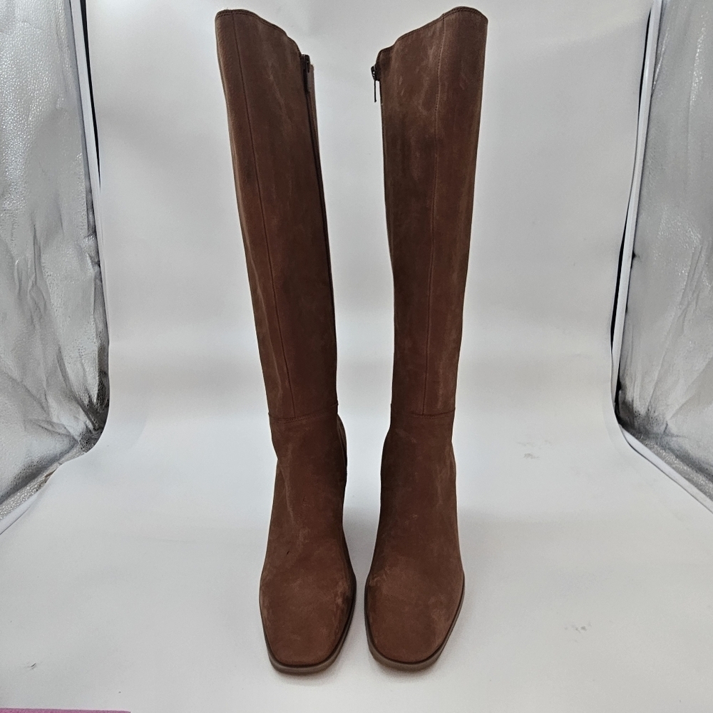 NYDJ Jessica Knee-High Wedge Boots Cognac Women’s NWOB Size 9.5 - Picture 7 of 13